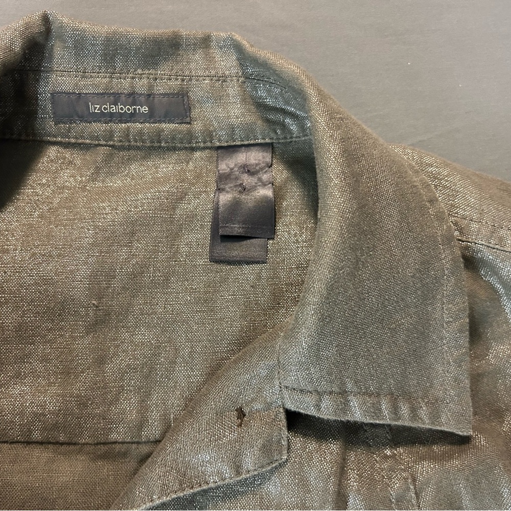 Liz Claiborne Metallic Gold Jean Jacket - Picture 2 of 4